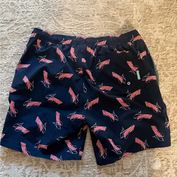 Bonobos Navy and Red Patterned Swim Trunks
